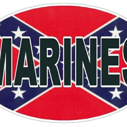 FLAG REBEL OVAL MARINES DECAL