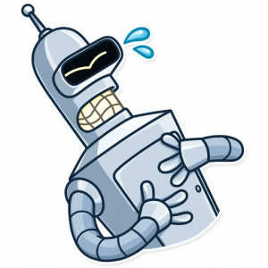 futurama tv show cartoon bender sticker 1