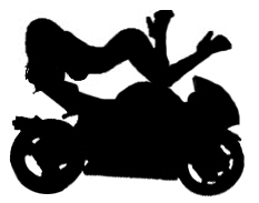 HOT N NASTY Biker Girl Diecut Decal 2