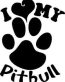 I heart my pitbull paw print die cut decal