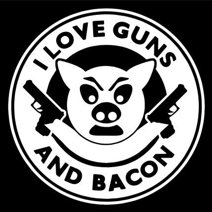 I LOVE GUNS AND BACON DIE CUT FUNNY DECAL