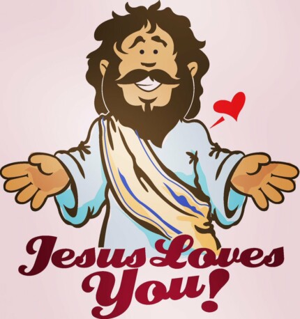 jesus loves you color religious sticker