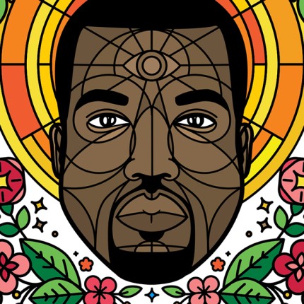 Kanye 2020 for President funny political sticker STAIN GLASS