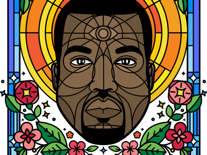 Kanye 2020 for President funny political sticker STAIN GLASS