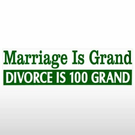 MARRIGE IS GRAND FUNNY BUMPER STICKER