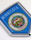 minnesota US state flag domed chrome emblem car badge decal
