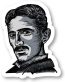 nikola tesla head shot sticker