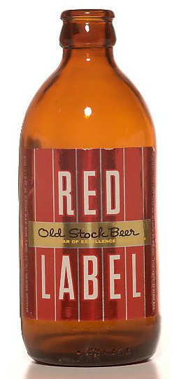 Red Label Bottle Shaped Sticker