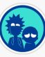 rick and morty blue round sticker