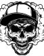 skull-vaper-420 weed smoke B&W sticker