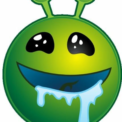 smile alien-head cartoon sticker 02