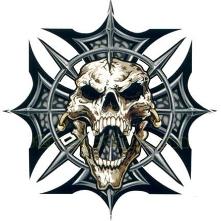 Spike Skull Cross Decal Sticker