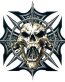 Spike Skull Cross Decal Sticker