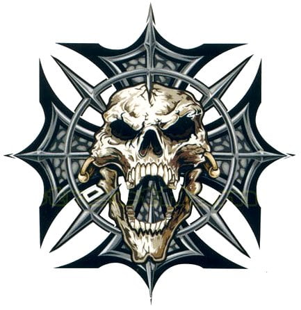 Spike Skull Cross Decal Sticker