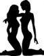 Two Girls Touching Vinyl Decal