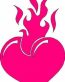 Flamin Heart Decal - 751