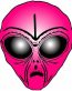 Alien Head Sticker 6 HOT PINK