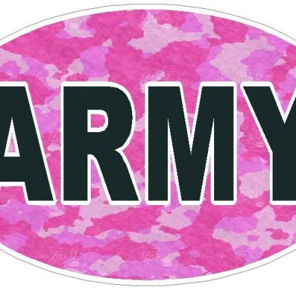 CAMO PINK OVAL ARMY DECAL