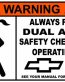 Chevy Funny Warning Sticker 2
