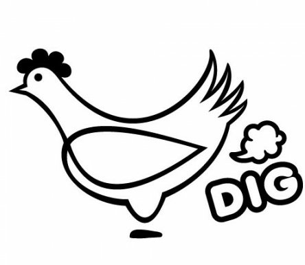 Chicken Dig die cut vinyl car decal