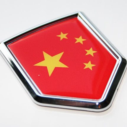 China Chinese Flag Crest Decal Car 3D Chrome Emblem Sticker