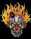 clown skull Flame Skull sticker