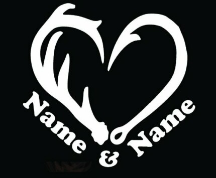 Custom Name HUNT & FISH Die Cut Decal