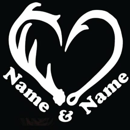 Custom Name HUNT & FISH Die Cut Decal