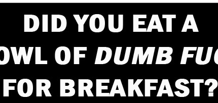 did you eat a bowl of dumb fuck this morning sticker