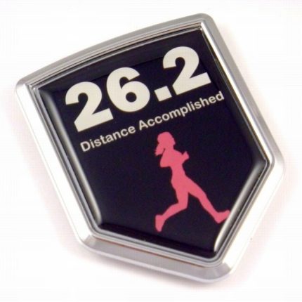 Distance Accomptlished Woman Shield 3D Running Chrome Emblem