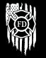 FIREFIGHTER LOGO WITH FLAG DIECUT DECAL