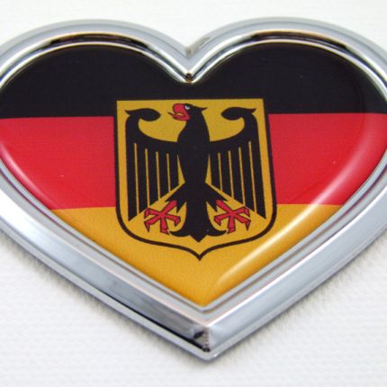 Germany Chrome HEART 3D Adhesive Emblem