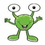 happy funny alien sticker