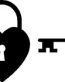 heart with lock and key sticker decal