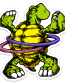 hula hooping turtle sticker
