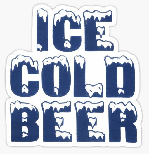 ICE COLD BEER FUNNY BEER STICKER - Pro Sport Stickers