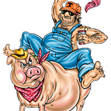 pig rodeo funny hillbilly sticker