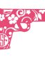 Pink and White Gun Sticker