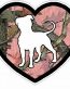 PITBULL HEART STICKER FILLS camo nature pink