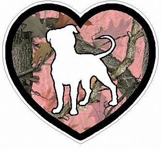 PITBULL HEART STICKER FILLS camo nature pink