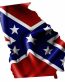 Rebel Flag Georgia Shaped Sticker
