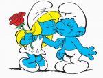 Smurfette Kissing Sticker 3