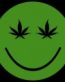 weed smile face round sticker