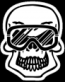 winter skull sticker black and white