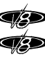 V8 car sticker