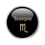 6 Small Round Zodiac Stickers Scorpio