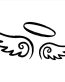 Angel Wings Decal with Halo