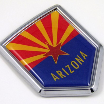 arizona US state flag domed chrome emblem car badge decal