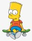 BART SIMPSON SITTING ON SKATEBOARD STICKER