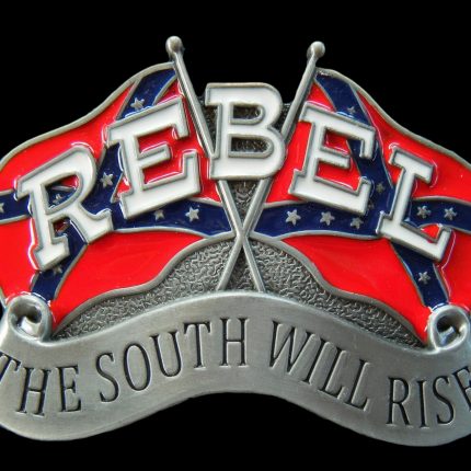 belt buckle design the south will rise rebel sticker